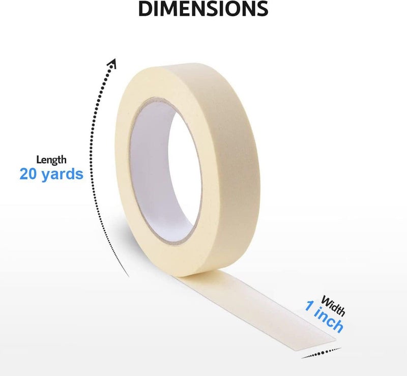 مارك شريط لاصق قوي بطول 1 بوصة × 20 ياردة للرسم والتزيين والمنزل والمكتب والقرطاسية المدرسية والفنون والحرف اليدوية وما إلى ذلك [6 لفات] - Image 1