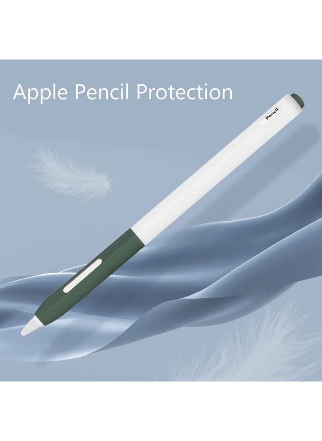 Doormoon - 2nd Generation Pencil Case Compatible for Apple Pencil, Doormoon Pencil Cover Skin Holder Grip and Tip Cap Cute Protective Skin Accessories Compatible for iPad Pencil (Dark Green) - Image 1