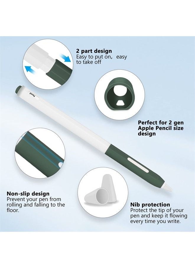 Doormoon - 2nd Generation Pencil Case Compatible for Apple Pencil, Doormoon Pencil Cover Skin Holder Grip and Tip Cap Cute Protective Skin Accessories Compatible for iPad Pencil (Dark Green) - Image 1