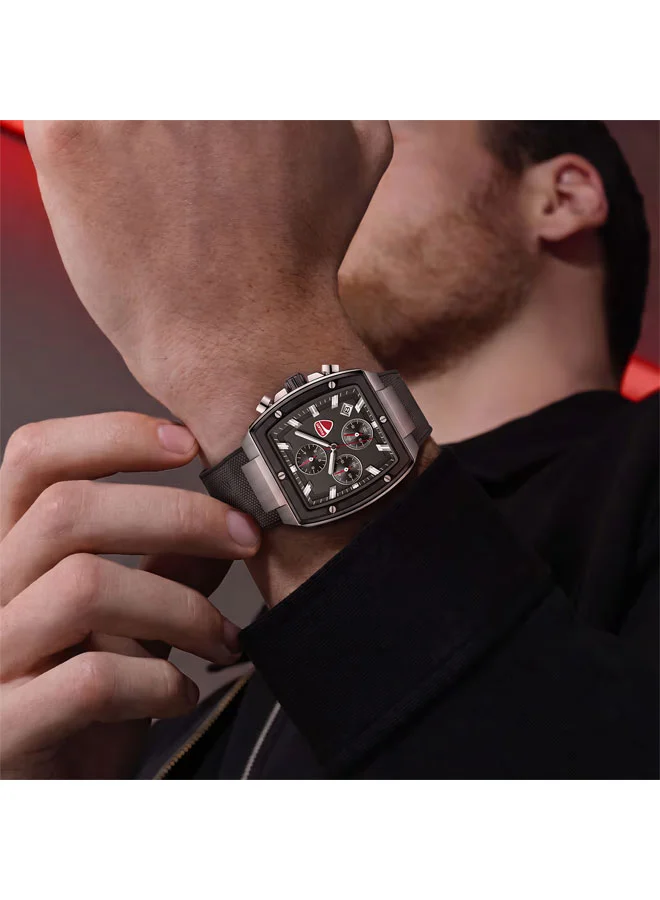 Ducati Black Voyage Black Dial, Silicone-Nylon Strap, Chronograph Watch for Men, 41mm for Men | Best Price UAE