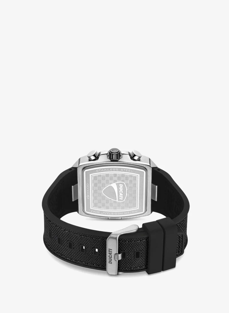 Ducati Black Voyage Black Dial, Silicone-Nylon Strap, Chronograph Watch for Men, 41mm for Men | Best Price UAE
