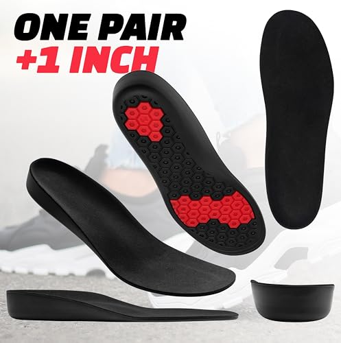 benoo Height Increase Insoles for Men (+1 inch) Shoe Lifts, Instant Height Boosters Insoles, Trim to Fit, Comfortable Shoe Leveler, Confidence Boosters, Shoe Inserts for Height (Mens 12-14) - Image 4