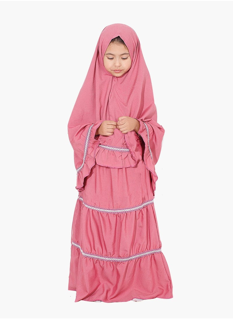 Elanesa  - Ruffle Prayer Set For Children Pink Color - Image 1
