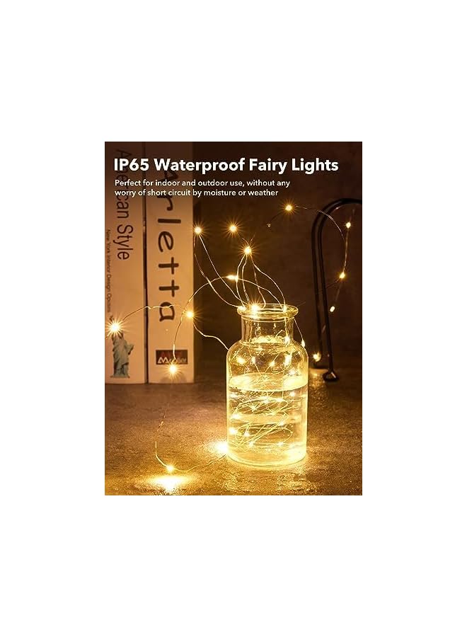 The Bros 12 Pack 7ft 20LED Waterproof Silver Wire Fairy Lights, Soft White, Indoor & Outdoor, Battery Operated String Lights  - Image 3