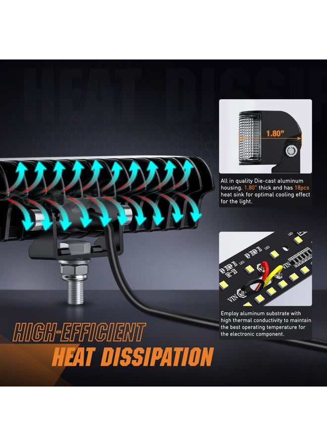 Nilight Side Shooter LED Pods with DRL 6.5 Inch 2089LM Spot Flood Combo LED Light Bar w/ 16AWG Wiring Kit for LED Fog Light Driving Light Auxiliary Light on Truck ATV UTV Jeep - Image 5