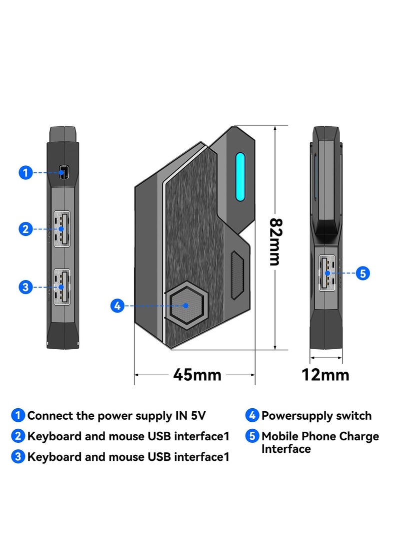 ALASAMCO - Mix Elite PUBG Controller Gaming Keyboard Mouse Converter,Android and IOS system dedicated,Mouse and Keyboard Combo Pack for FPS Mobile Games - Image 1
