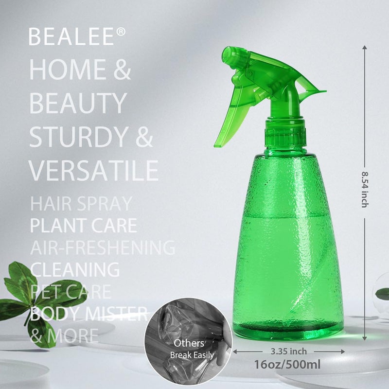 Bealee Spray Bottles 3-Pack, 16 Oz, Mist & Stream, Plastic Water Spray Bottle for Hair, Essential Oils, Plants, Cleaning Solutions, BBQ, Cat Dog Correction Behavior - Leak Proof - Empty Spray Bottles - Image 5