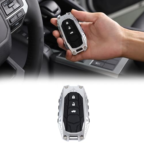 غطاء مفتاح هيوماتو متوافق مع تويوتا لاند كروزر 250 برادو J250 LC250 2024 2025 ملحقات حماية من سبائك الزنك غطاء مفتاح فضي