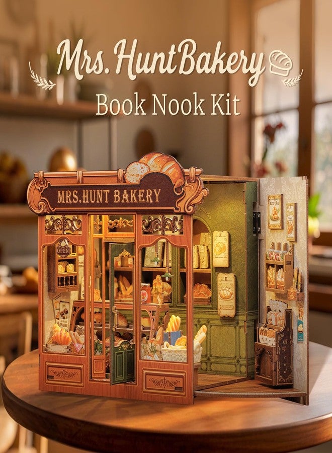 CUTEBEE Book Nook Kit, DIY Miniature House Kits for Adult and Teens, Dollhouse Booknook Tiny House, Bookshelf 3D Wooden Puzzle, DIY Craft Gifts for Family and Friends (Mrs.Hunt Bakery) - Image 3