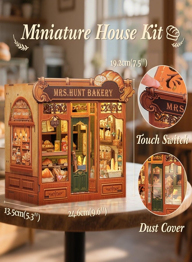 CUTEBEE Book Nook Kit, DIY Miniature House Kits for Adult and Teens, Dollhouse Booknook Tiny House, Bookshelf 3D Wooden Puzzle, DIY Craft Gifts for Family and Friends (Mrs.Hunt Bakery) - Image 2