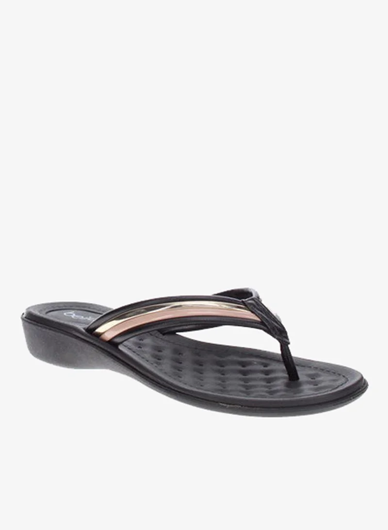 Beira Rio  Beira Rio Ladies Flat Sandals Black | Made In Brazil for Women | Best Price UAE