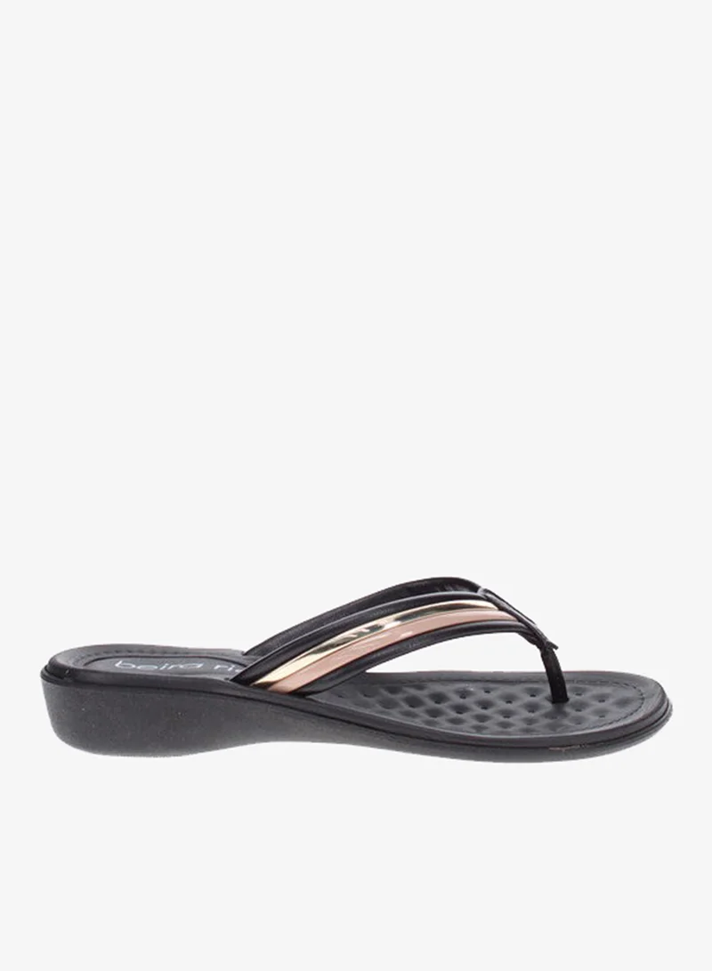 Beira Rio Ladies Flat Sandals Black | Made In Brazil