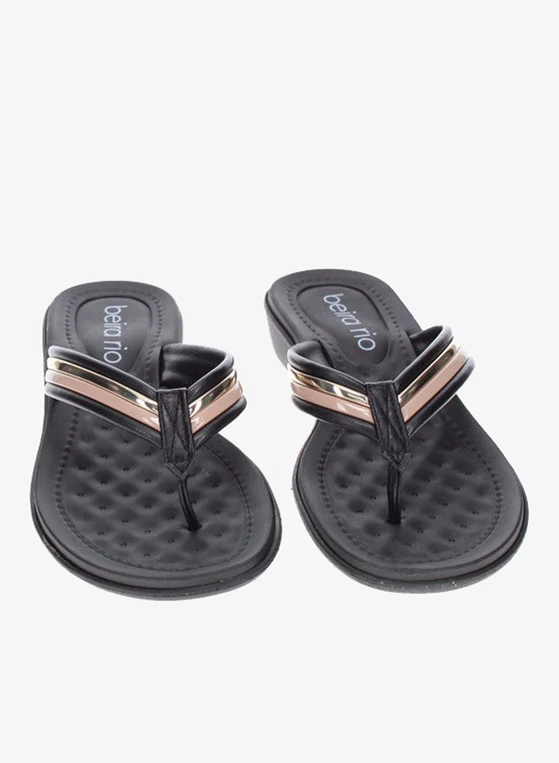 Beira Rio  Beira Rio Ladies Flat Sandals Black | Made In Brazil for Women | Best Price UAE