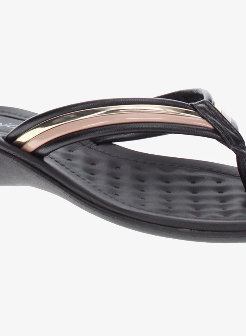 Beira Rio  Beira Rio Ladies Flat Sandals Black | Made In Brazil for Women | Best Price UAE