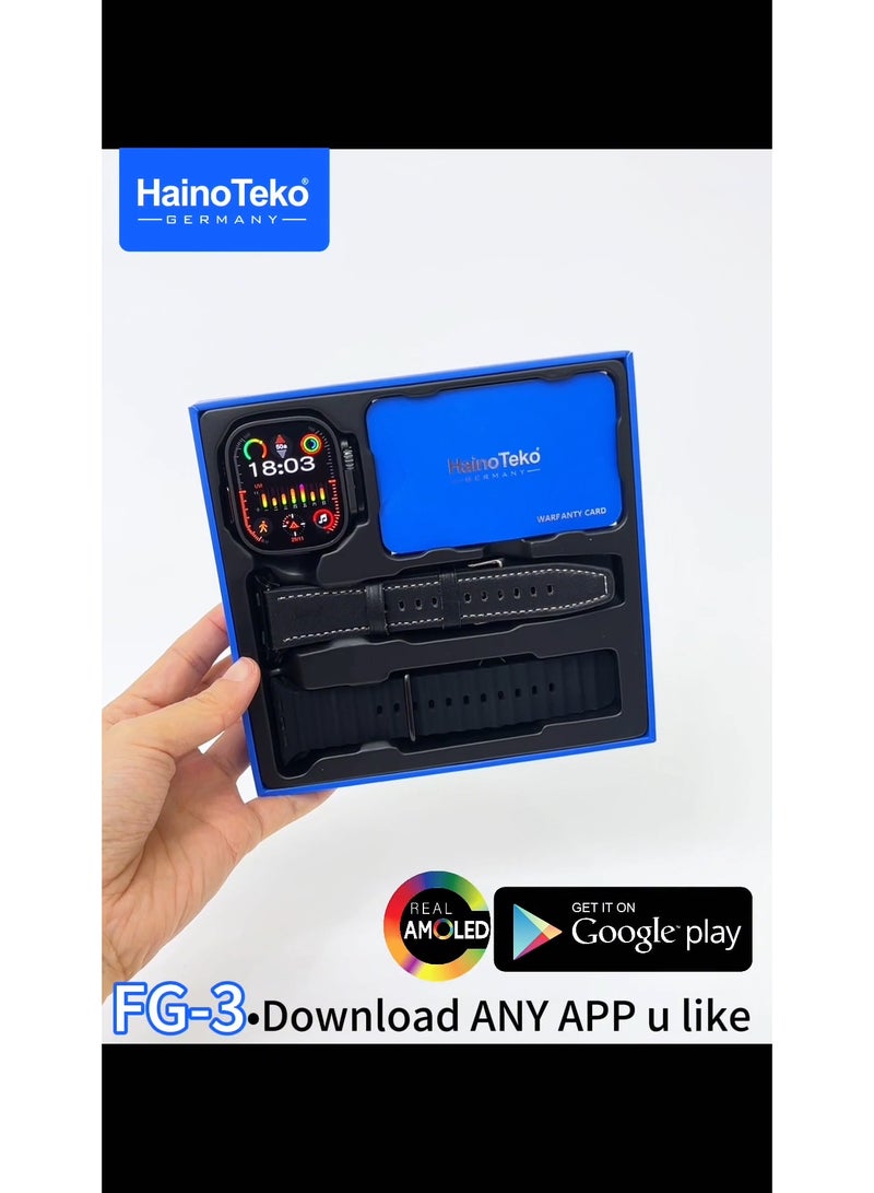 Haino Teko HainoTeko FG-3 5G Android Smart Watch with Real AMOLED Display SIM Card Support and Social Media Integration Designed for Gents Black - Image 4