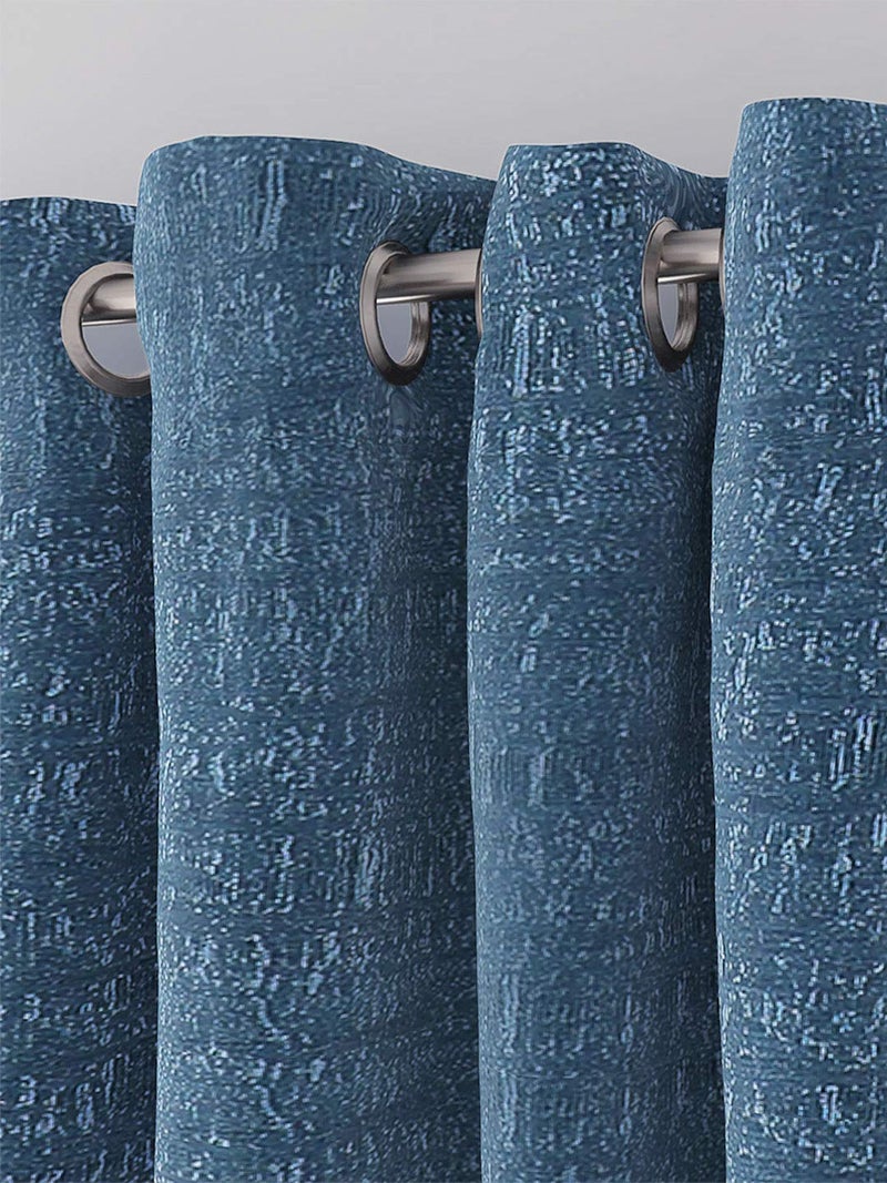 GMF GM Luxury Home Decor Textured Jacquard Woven Grommet Curtain Panel 52 x 84 Inch Set of 2 - Image 3