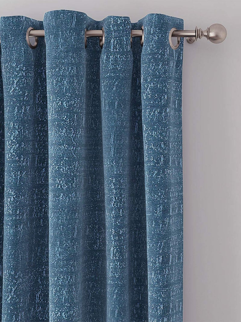 GMF GM Luxury Home Decor Textured Jacquard Woven Grommet Curtain Panel 52 x 84 Inch Set of 2 - Image 2