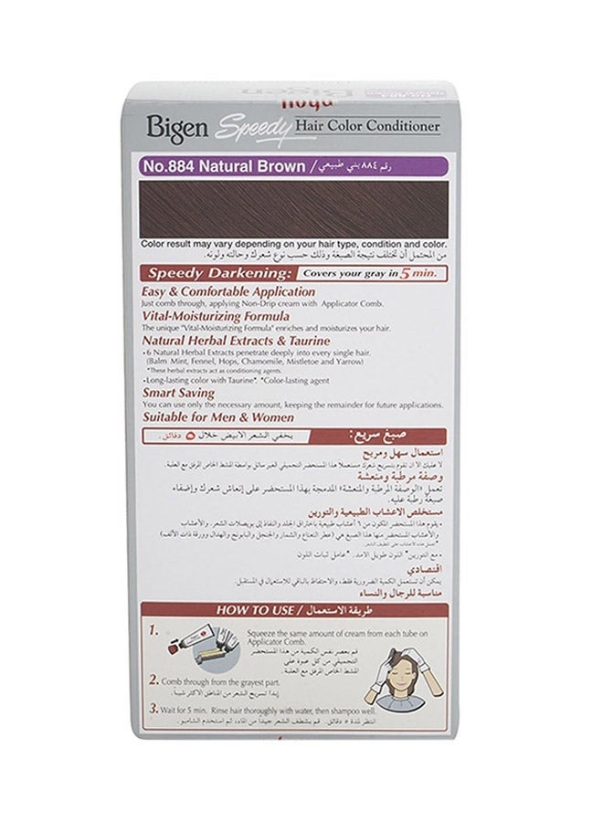Bigen Speedy Hair Colour Conditioner Natural Brown 884 Natural Brown 884 80g80grams - Image 3