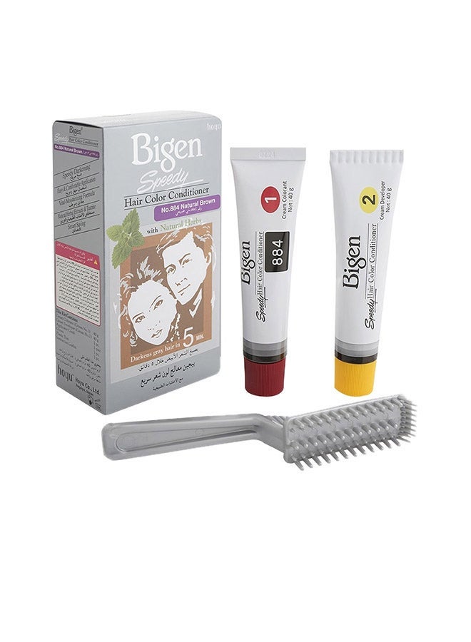 Bigen Speedy Hair Colour Conditioner Natural Brown 884 Natural Brown 884 80g80grams - Image 1