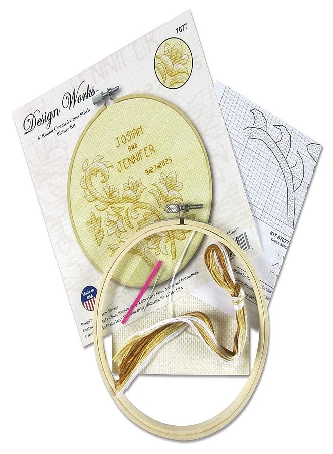 DesignWorks Ink Design Works Crafts Wedding Counted Cross Stitch Kit with Hoop - Image 3