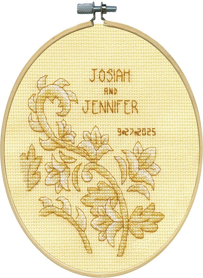 DesignWorks Ink Design Works Crafts Wedding Counted Cross Stitch Kit with Hoop - Image 1