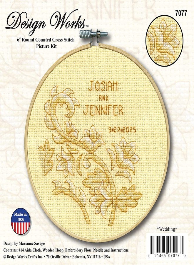 DesignWorks Ink Design Works Crafts Wedding Counted Cross Stitch Kit with Hoop - Image 2