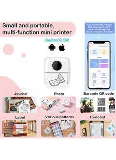 Generic Label Printer, Portable Thermal Printer, Mini Photo Printer, Rechargeable Labeler, Small Bluetooth Inkless Printer with 10 Rolls Thermal Paper for Android and iOS Smartphones  - Image 3