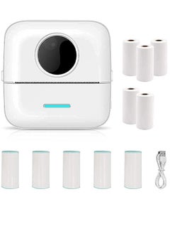 Generic Label Printer, Portable Thermal Printer, Mini Photo Printer, Rechargeable Labeler, Small Bluetooth Inkless Printer with 10 Rolls Thermal Paper for Android and iOS Smartphones  - Image 1