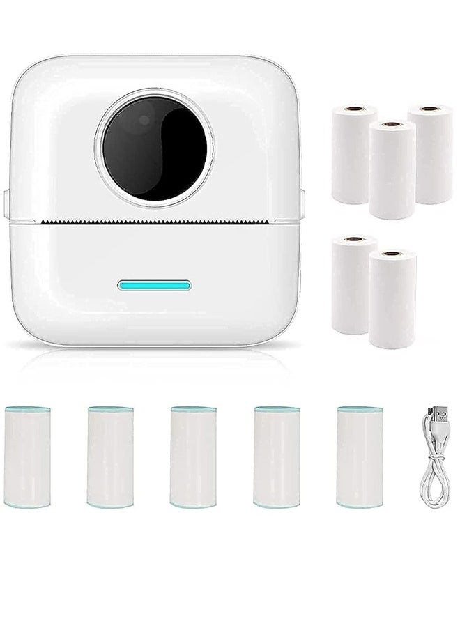 Generic - Label Printer, Portable Thermal Printer, Mini Photo Printer, Rechargeable Labeler, Small Bluetooth Inkless Printer with 10 Rolls Thermal Paper for Android and iOS Smartphones - Image 1