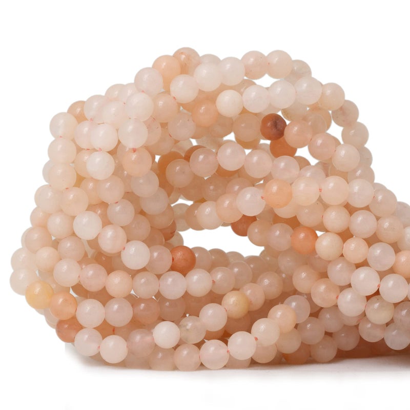 CHEAVIAN 60PCS 6mm Natural Pink Aventurine Gemstone Round Loose Beads Stone Beads for Jewelry Making DIY Findings 1 Strand 15