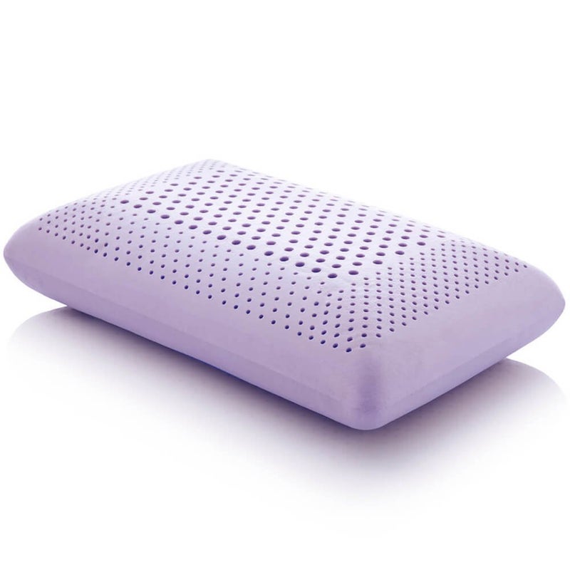MALOUF Z Zoned Dough Memory Foam Infused with Real Natural Lavender Oil Aromatherapy Pillow Spray IncludedQueen purple