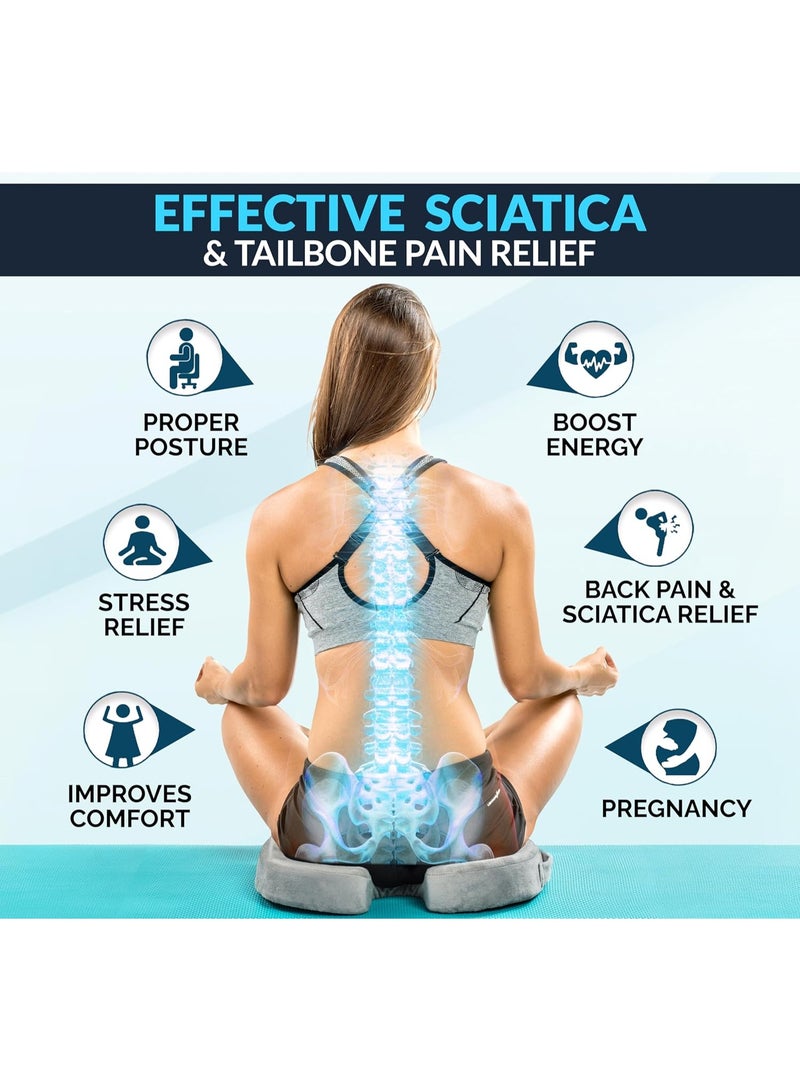 ComfiLife Gel Enhanced Seat Cushion with Non-Slip Bottom, Built-in Handle and Machine-Washable Cover, Orthopedic Cushion for Tailbone Pain Relief, Ideal for Office Chair, Car Seat, Home and Traveling - Image 4