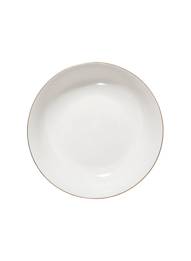 Secret de Gourmet Salon Round Porcelain Scratch-Resistant Soup Plate White 20cm