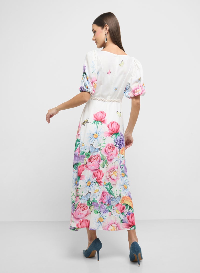 ELLA Floral Print Midi Dress - Image 2