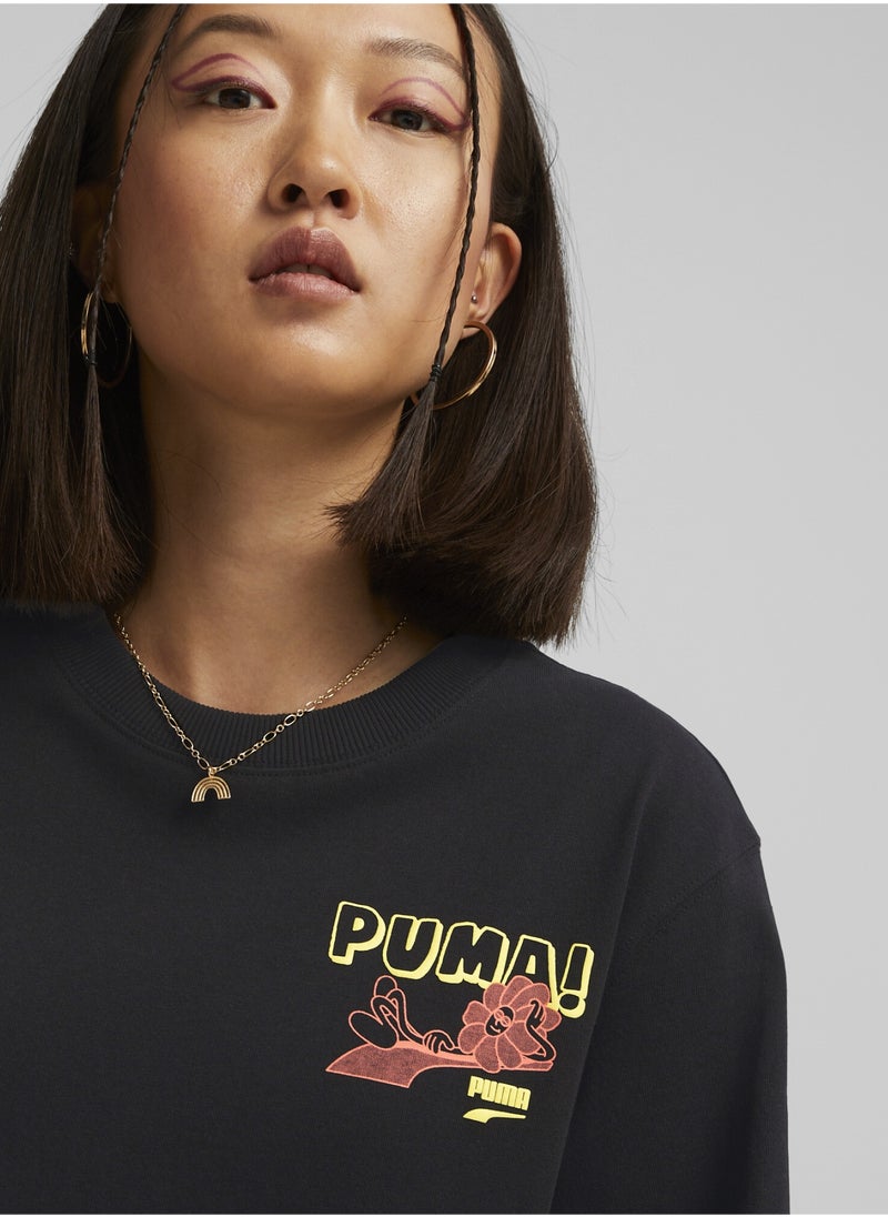 PUMA - DOWNTOWN Womens Relaxed Graphic T-Shirt - Image 1