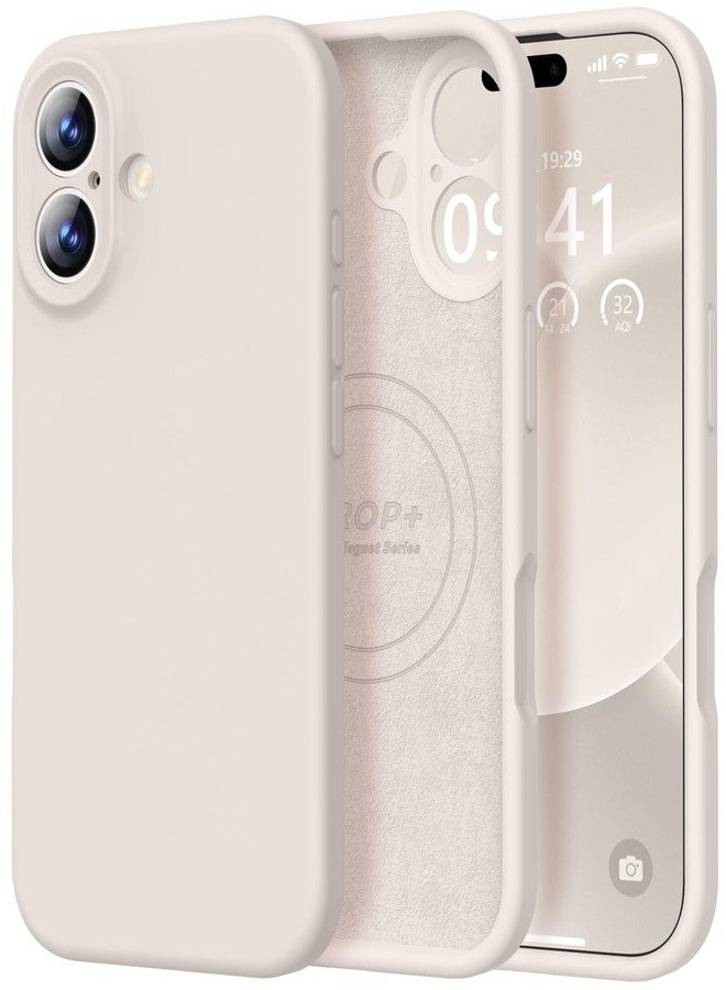 Vooii Magnetic Compatible with iPhone 17 Case (Compatible with Magsafe) (Upgraded Camera Protection) Liquid Silicone Shockproof Full Body Protective Phone Cover for Women Men, Stone, 6.3" - Image 1