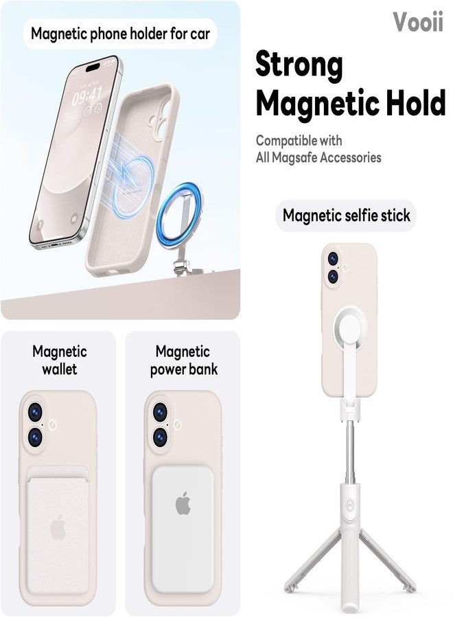 Vooii Magnetic Compatible with iPhone 17 Case (Compatible with Magsafe) (Upgraded Camera Protection) Liquid Silicone Shockproof Full Body Protective Phone Cover for Women Men, Stone, 6.3" - Image 3