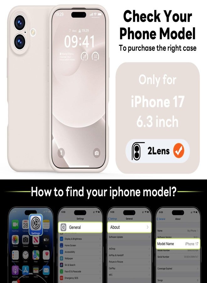 Vooii Magnetic Compatible with iPhone 17 Case (Compatible with Magsafe) (Upgraded Camera Protection) Liquid Silicone Shockproof Full Body Protective Phone Cover for Women Men, Stone, 6.3" - Image 2