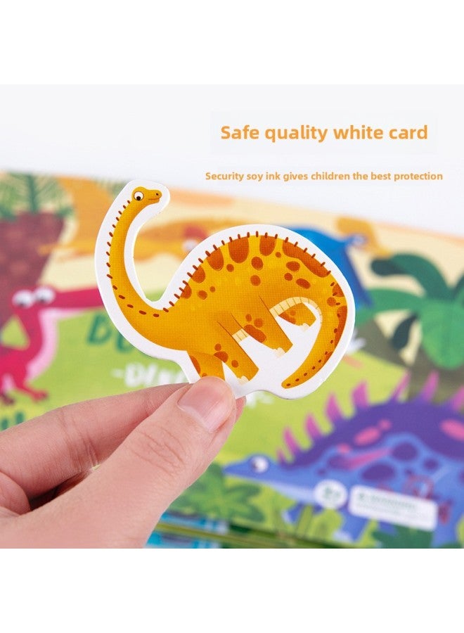 Puzzle Enlightenment Early Education Quiet Paste Book Kindergarten Toy Baby Velcro Hand Tear Handmade Boys And Girls-Color:Quiet Sticky Book-Dinosaur - Image 5