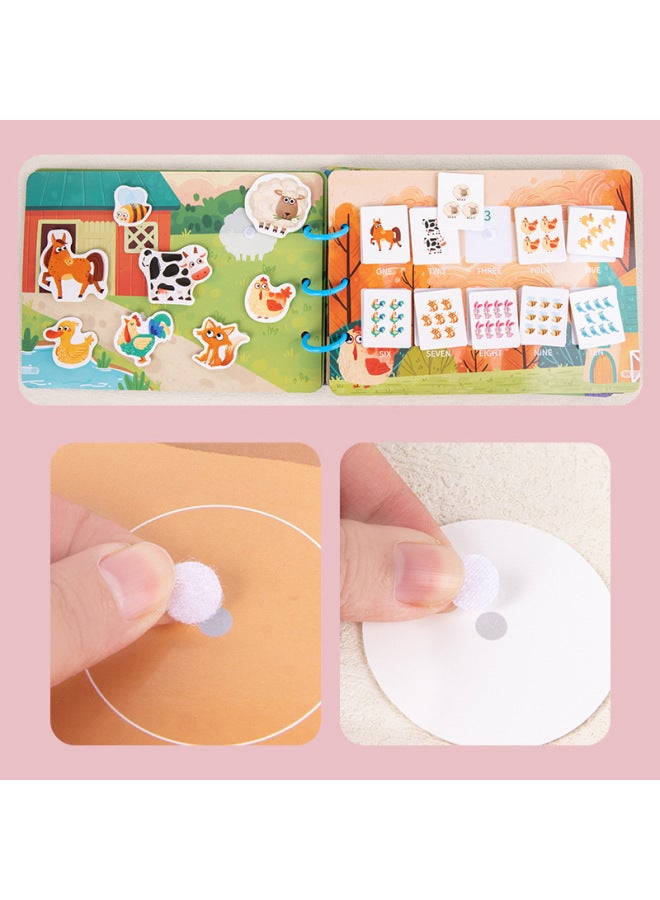 Puzzle Enlightenment Early Education Quiet Paste Book Kindergarten Toy Baby Velcro Hand Tear Handmade Boys And Girls-Color:Quiet Sticky Book-Dinosaur - Image 4