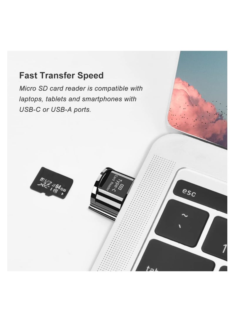 Excefore - Micro SD Card Reader USB C TF Card Reader USB C to TF Memory Card Reader with USB C to USB Adapter Compatible with MacBook Laptops Android Phones - Image 1