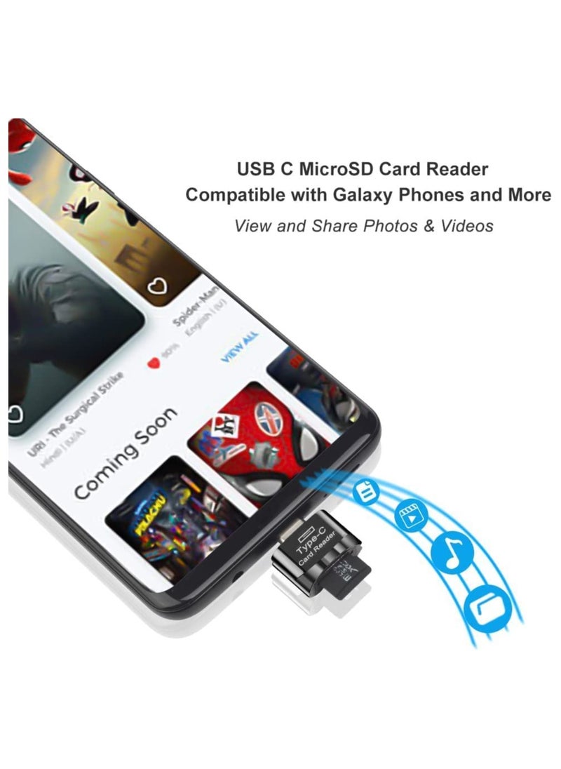 Excefore - Micro SD Card Reader USB C TF Card Reader USB C to TF Memory Card Reader with USB C to USB Adapter Compatible with MacBook Laptops Android Phones - Image 1