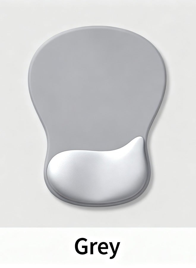 Gaming Mouse Pad with Wrist Rest Ergonomic MousePad with Soft Foam Support & Non-slip Base Breathable Comfortable Wrist Rest Pad for Gaming & Office Use Gray - Image 1