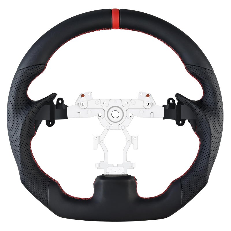 LOSCHEN Full Leather Steering Wheel for Infiniti G37 20072015 Full Nappa Perforated Leather Dshaped Flatbottom Steering Wheel