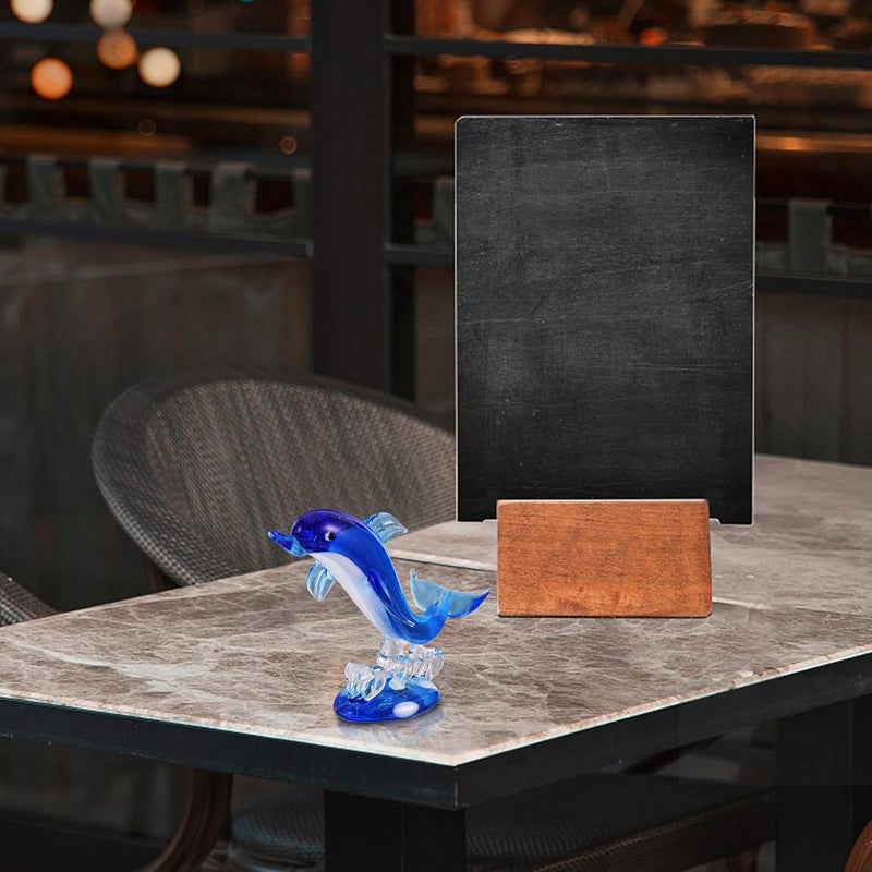 comfrt Glass Dolphin Figurines Animal Sculpture Statue Paperweight Blue Glass Dolphin Glass Blown Sea Animal Figurine Tabletop Ornament Decorative Showpiece Centerpiece - Image 4