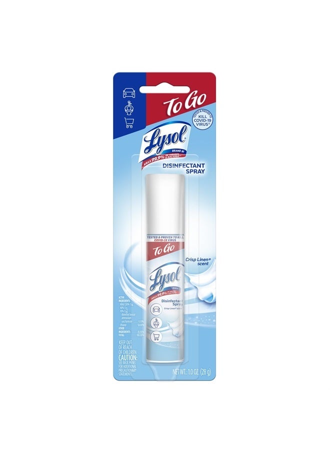 Lysol Disinfectant Spray to Go, Crisp Linen, 1 Ounce (Pack of 5) - Image 2
