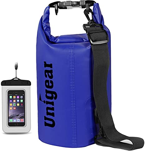 Unigear Dry Bag Waterproof Floating and Lightweight Bags for Kayaking Boating Fishing Swimming and Camping with Waterproof Phone Case Blue 2L - Image 1