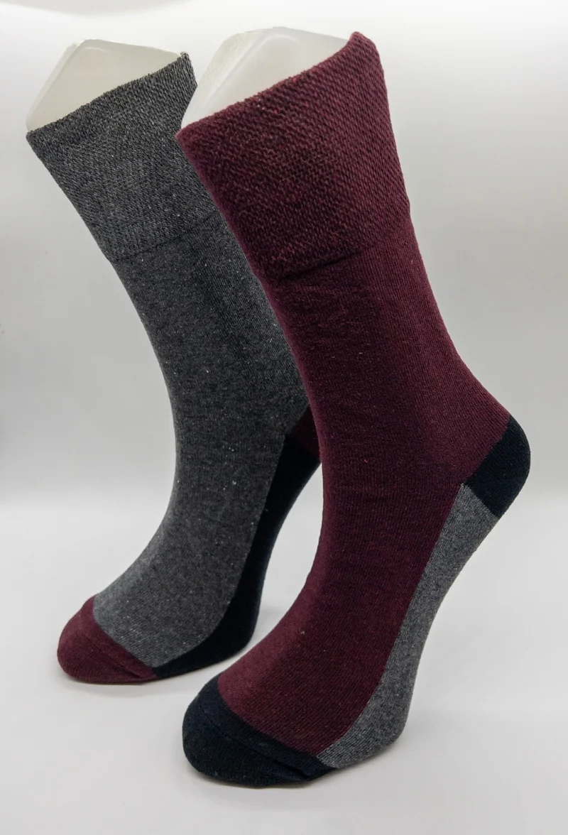 Ciho Socks 6 Pairs Men's Cotton Non-Squeezing Elastic Dia-Betic Socket Socks