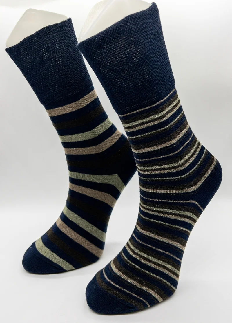 Ciho Socks 6 Pairs Men's Cotton Non-Squeezing Elastic Dia-Betic Socket Socks
