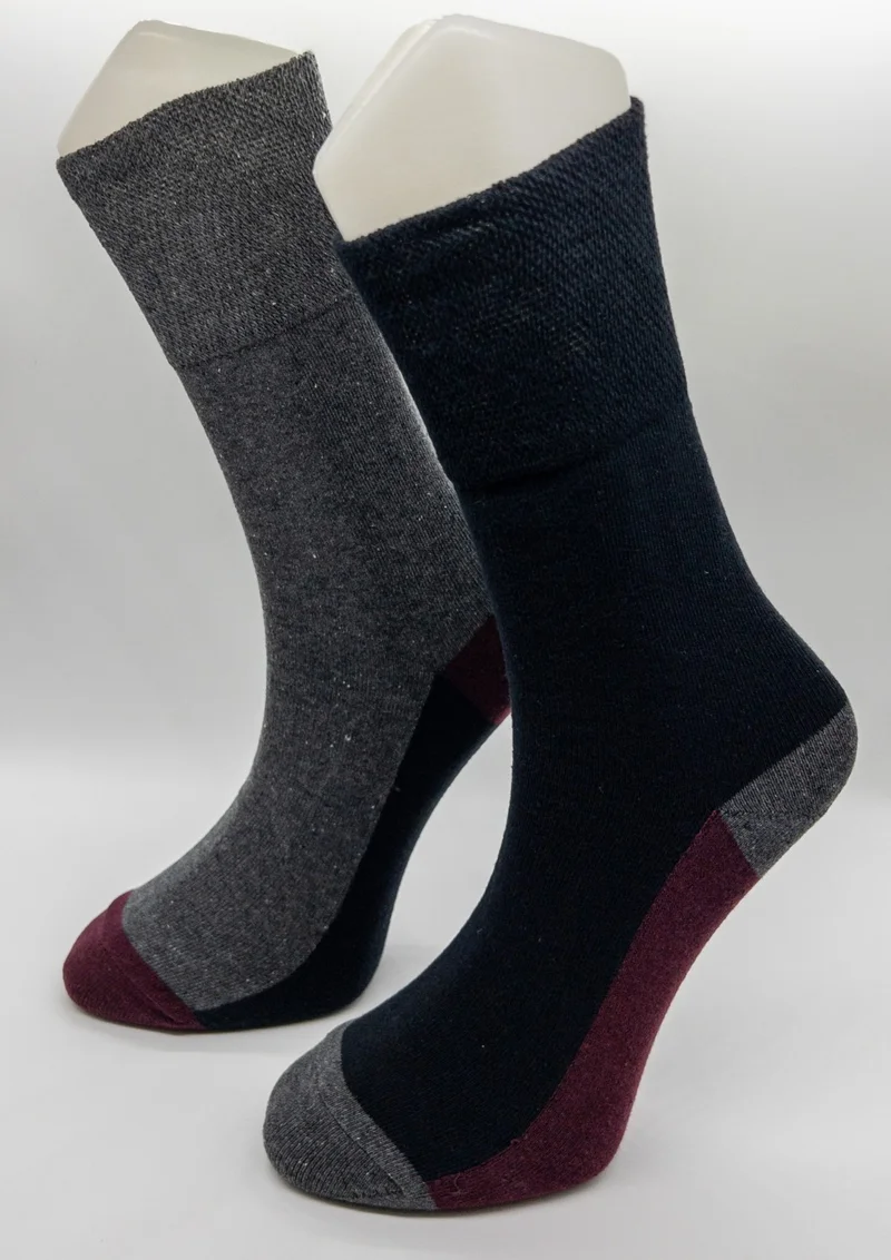 Ciho Socks 6 Pairs Men's Cotton Non-Squeezing Elastic Dia-Betic Socket Socks